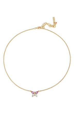 Kurt Geiger Butterfly Pendant Necklace in Pink at Nordstrom