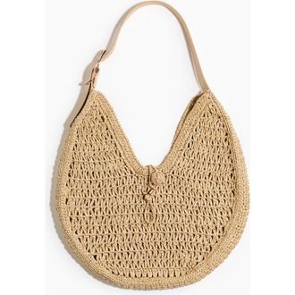 H&M Straw Shoulder Bag in Beige at Nordstrom