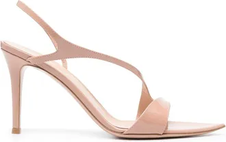 Gianvito Rossi Mayfair 85mm leather sandals - women - Calf Leather/Patent Calf Leather/Calf Leather - 41 - Neutrals