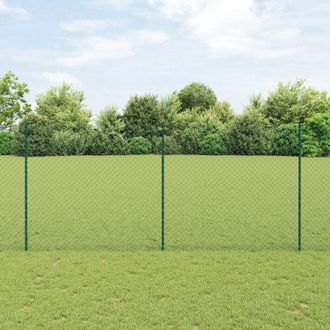 Berkfield Home Chain Link Fence with 10 U Posts Green 1.4x10 m Steel