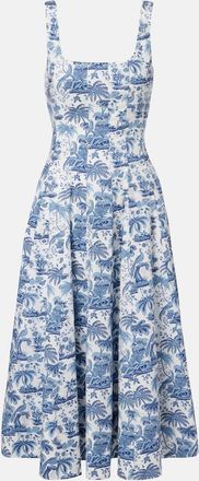 Staud Wells floral cotton poplin midi dress