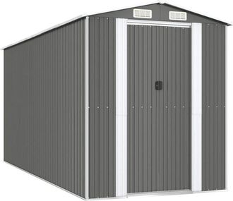 vidaXL Vidaxl - Cobertizo de jardín acero galvanizado gris claro 192x440x223 cm