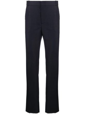 Alexander McQueen wool-blend straight-leg trousers - Blue
