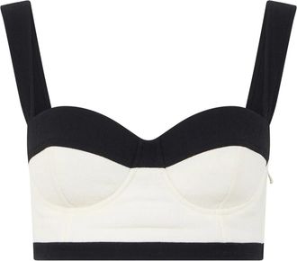 Moschino Korsett Top met Brede Bandjes - Dames - Tops zonder mouwen - Wit - S - Wol - Tops