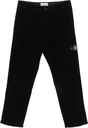 Stone Island Cotton Corduroy Trousers - male - Stone Island - Straight Trousers - Black - W32 - Trousers
