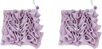 OEM Bola De Ba&ntilde;o - Paquete De 2 - Esponja De Ba&ntilde;o 2 En 1 De Malla Fina - Con Cord&oacute;n - Port&aacute;til - Colgante - Exfoliante - 1717 Cm - Caf&eacute;