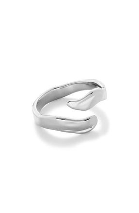 Monica Vinader The Wave Ring in Sterling Silver at Nordstrom, Size 6.75