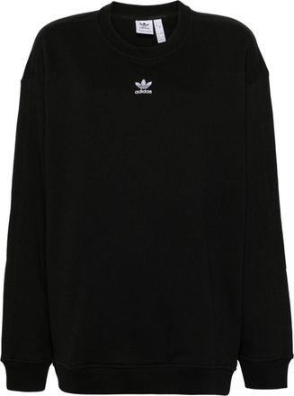 adidas trefoil-logo cotton sweatshirt - women - Cotton - S - Black