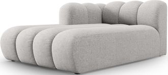 BLOOMINGLOFT Design Chaiselongue Lupine mit Armlehne links - Chenille-Bezug