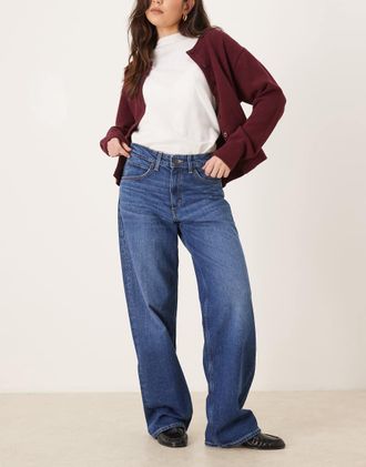 Lee Jeans ampi a fondo ampio lavaggio blu scuro