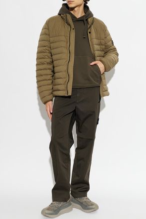 Stone Island Quilted Jacket With Logo Patch, Mens, Green