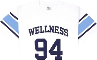 Sporty & Rich 94 T-shirt met mouwstreep - Wit