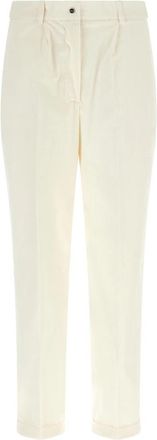 Kiton Tapered Corduroy Broeken - Dames - Slim Fit Broeken - Wit - XS - Katoen - Broeken