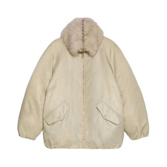 iBlues Calao Oversized Bomberjack - Dames - Jassen - Beige - Maat: XS Jersey