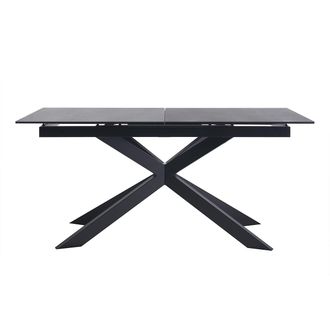 Miliboo Mesa Extensible De Cer&aacute;mica Negra Y Metal L168-210 Cm Melza