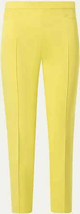 Akris Franca Pintuck Cotton Slim-Leg Ankle Pants