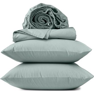 Coyuchi Refined Organic Cotton Percale Sheet Set in Dew at Nordstrom, Size California King