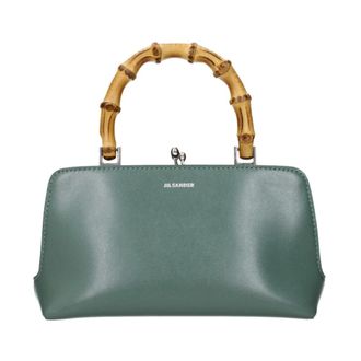 Jil Sander Goji Top Handle Bag - Dames - Tassen - Groen - Maat: ONE Size Leer