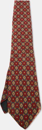 Oscar De La Renta Oscar De La Renta Vintage Multicolor Printed Silk Tie