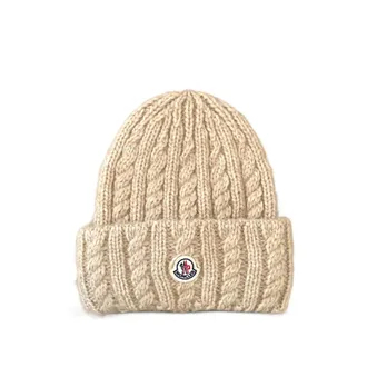 Moncler Cable Knit Wool Blend Beanie