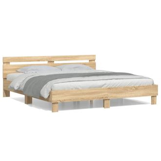 Berkfield Home Bed Frame without Mattress Sonoma Oak 200x200 cm in Brown