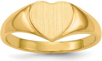 Diamond2Deal 14k Yellow Gold Open Back Heart Signet Ring