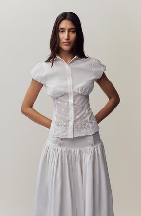 Guizio Rinka Embroidered Blouse in White at Nordstrom, Size Xx-Large
