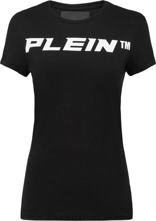 Philipp Plein Tops, Dames, Zwart, XS, Katoen, T-shirt Ronde Hals SS