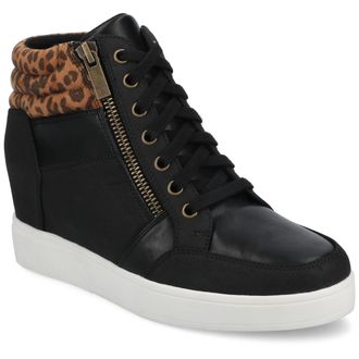 Journee Collection Womens Clarity High Top Wedge Sneaker