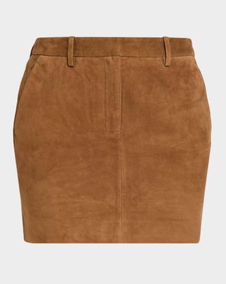 Theory Mini Suede Trouser Skirt