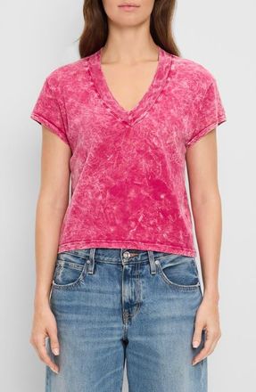 Michael Stars Harlan Cropped V-Neck T-Shirt in French Rose at Nordstrom, Size X-Small
