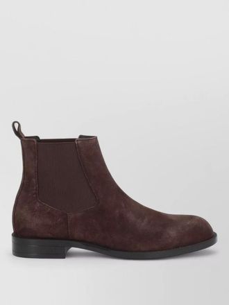 HUGO BOSS suede boots elastic sides pull tabs