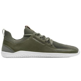 Vivobarefoot Primus Knit Leather Textile Womens Low Top Trainers - Olive Green - Size:UK 6