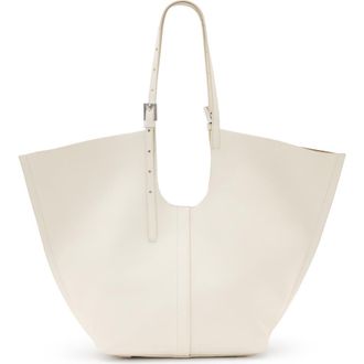 AllSaints Ara East West Leather Tote in Birch White at Nordstrom Rack