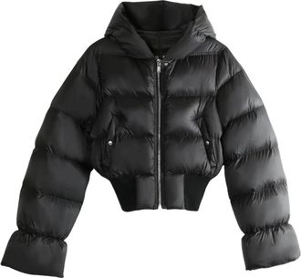 Rick Owens Zwarte gewatteerde jas korte rits - Dames - Winterjassen - Zwart - S - Nylon - Jassen