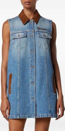 Versace Womens Denm Cotton Dress - Blue - Size EU 38 (Womens)