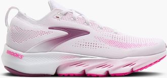 Brooks Womens Glycerin Flex Running Shoes In White/cyber Pink/argyle