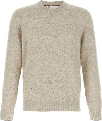 Brunello Cucinelli Grey Silk and alpaca wool sweater