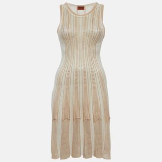 Missoni Beige Lurex Knit Flared Mini Dress