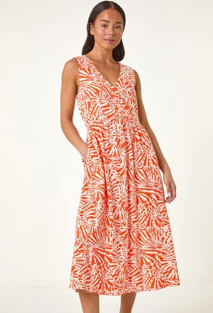 Roman Linen Mix Midi Dress