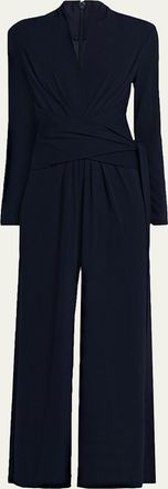 Michael Kors Wrap Jersey Wide-Leg Jumpsuit