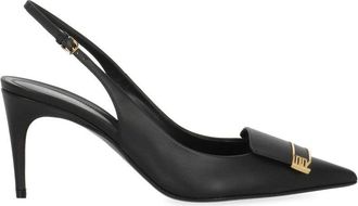 Sergio Rossi Black Arrowhead Decorative Plaque Pumps
