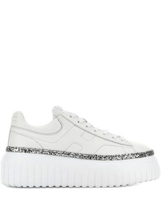 Hogan lace-up platform sneakers - women - Lambskin/Calf Leather/Fabric/Rubber - 37.5 - White