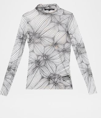 Co&ucirc;t de la Libert&eacute; Natasha Printed Mesh Turtleneck
