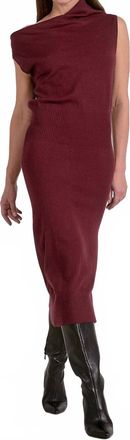 Elan Off One Shoulder Midi Dress In Red