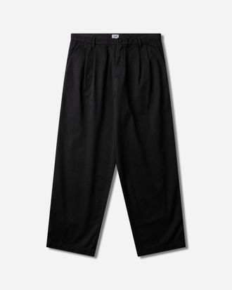 C.P. Company Men s Cotton Gabardine Boxy Pleats Pants Black