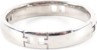Herm&egrave;s Silver White Gold (18K) Band Ring (Pre-Owned)