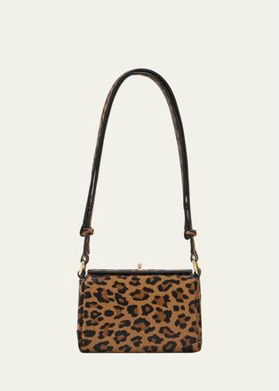 Plan C Mini Leopard Calf Hair Shoulder Bag