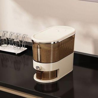 OEM Contenedor De Almacenamiento De Cocina, Cubo De Arroz A Presi&oacute;n, A Prueba De Polvo Y Humedad - 10 L, 34 X 25 X 18 Cm