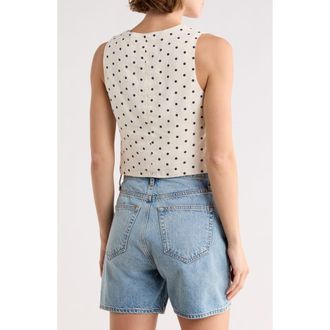DL1961 Lizze Button Crop Top in Polka Dots at Nordstrom Rack, Size X-Small